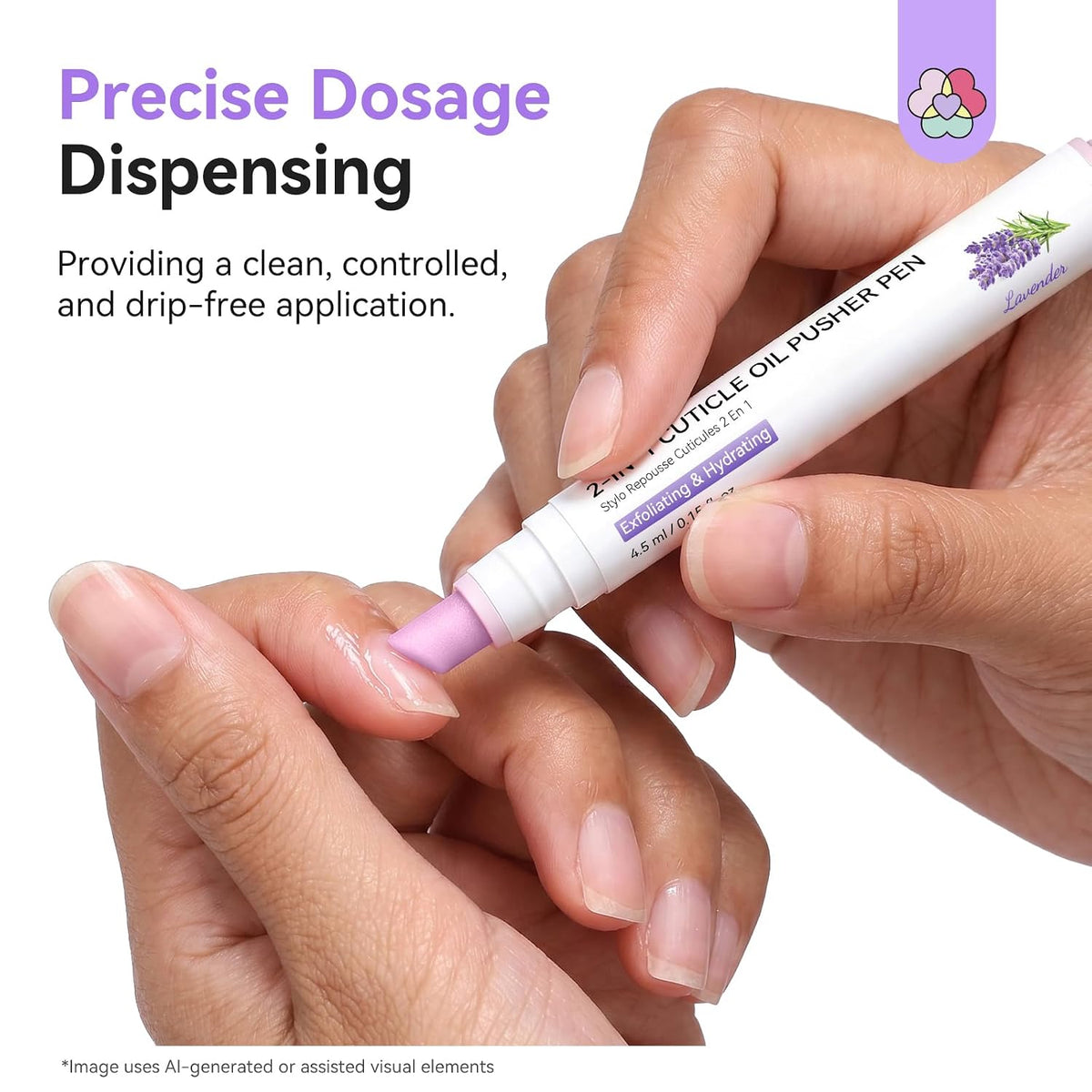 Cuticle Oil Pusher Pen Ceramic Tip for Dry Cuticle Repair 2-In-1 