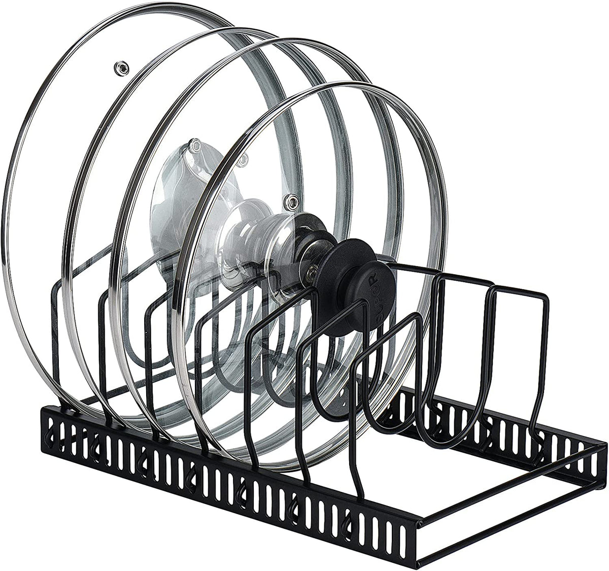 Adjustable Pot Lid Organizer | Clear Cabinets with Ease