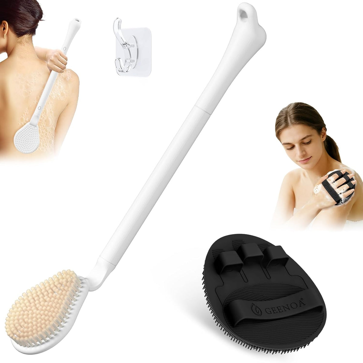 Long-Handle Foot Brush | Easier Reach for Everyday Shower Care