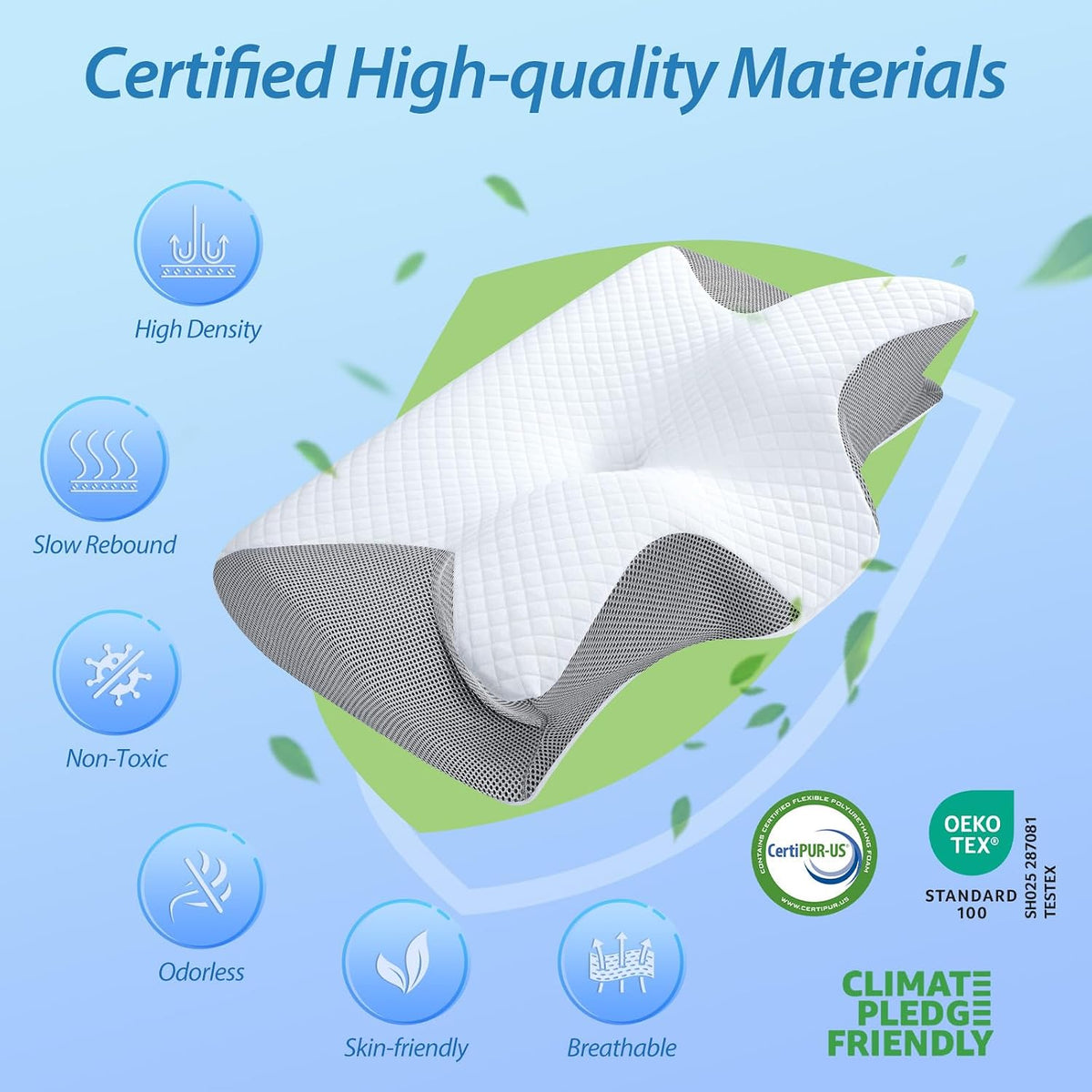 New Memory Foam Cervical Pillow | 2 in 1 Ergonomic Contour Orthopedic Pillow for Neck Pain