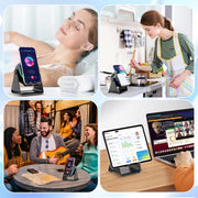 Wireless Induction Speaker, 5-In-1 Bluetooth Speaker with Phone Holder, 360° Rotation & RGB Lights