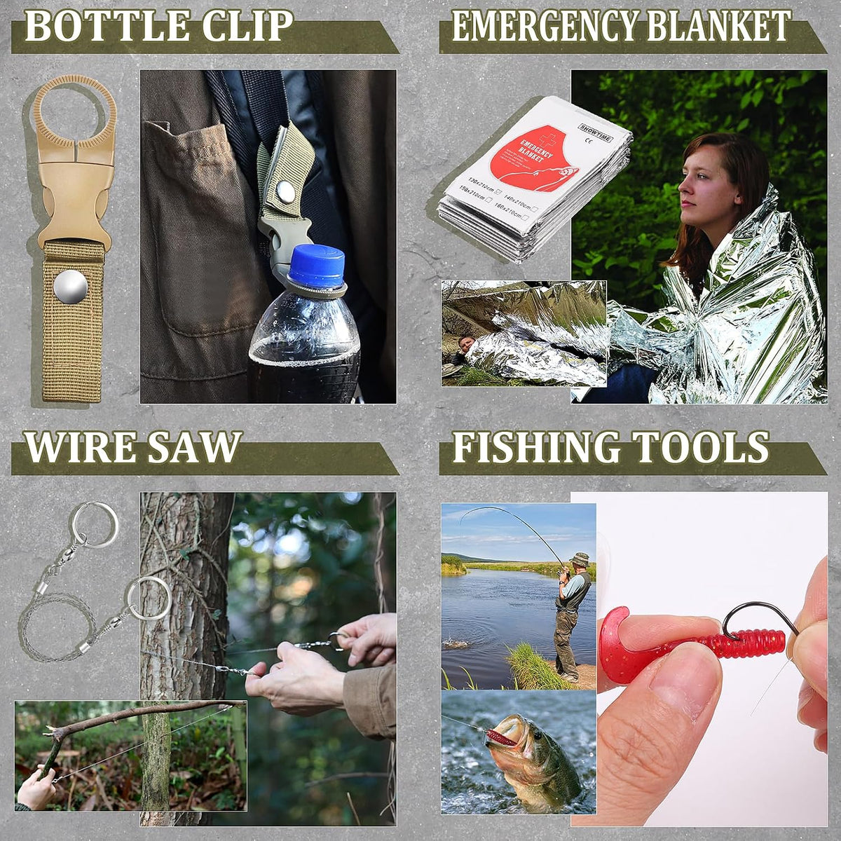Survival Kits, 14 in 1 Survival Gear Camping Essentials 