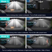 Solar Power Motion Light | 2500LM Waterproof with Remote Control for Home Security and Illumination