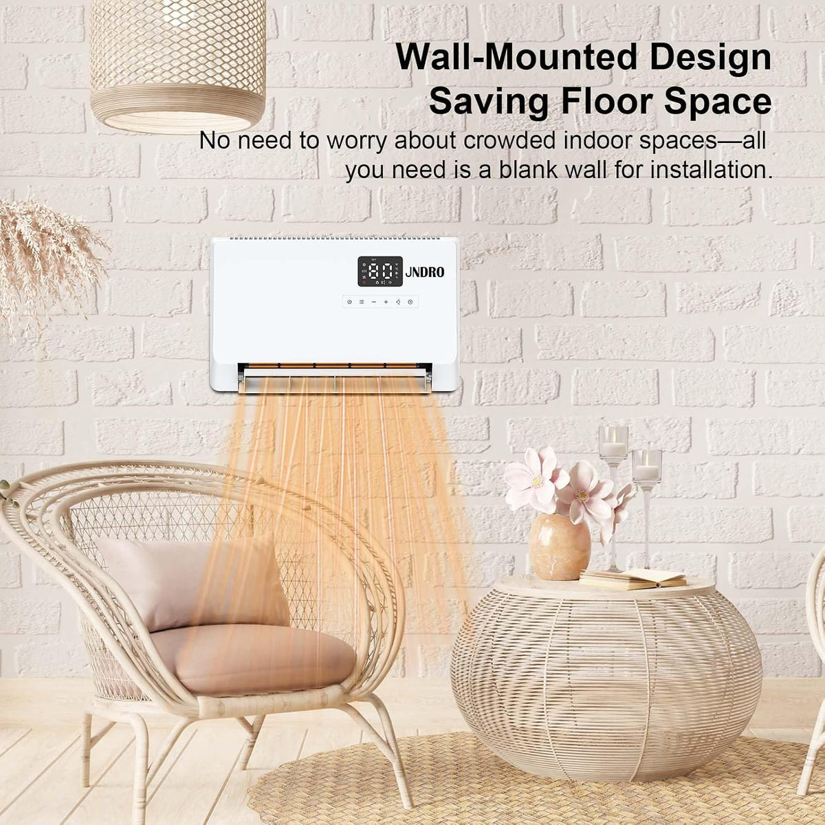 New Generation Smart Wall Heater |  1500W Fast Heating with Thermostat and Remote Control 