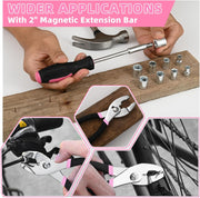 144-Piece Pink Household Tool Set | Everyday Fixes in One Case