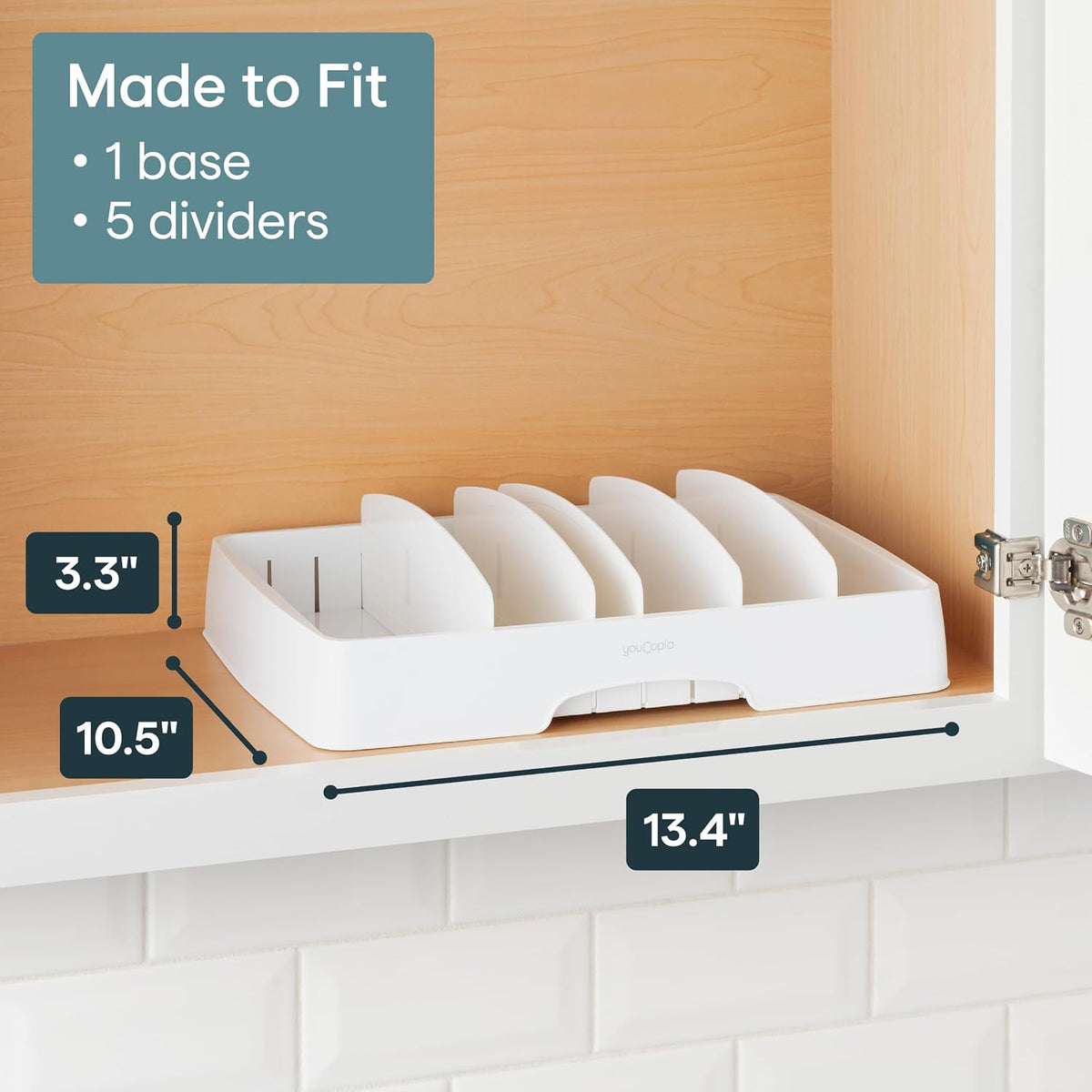 Adjustable Food Container Lid Organizer | A Clearer Kitchen, Every Day