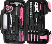 144-Piece Pink Household Tool Set | Everyday Fixes in One Case