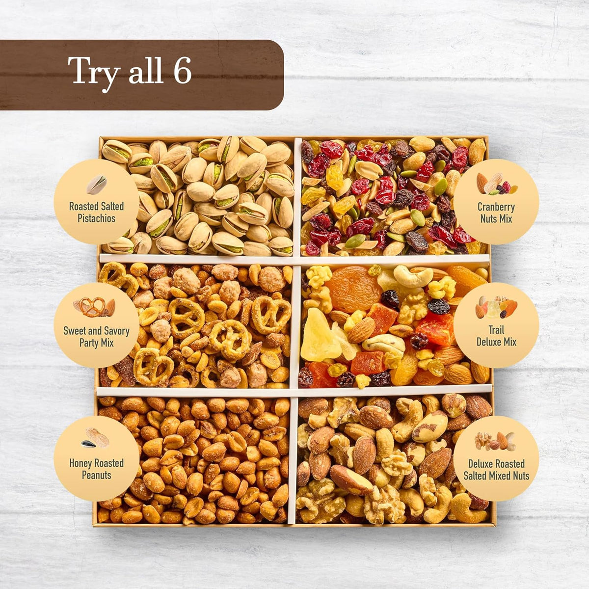 Movie Night Gift Basket - Gourmet Mixed Dried Fruit & Nuts Variety Box, Healthy Gifts Dad Men Women Fathers Day Gift Ideas