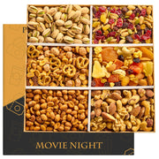 Movie Night Gift Basket - Gourmet Mixed Dried Fruit & Nuts Variety Box, Healthy Gifts Dad Men Women Fathers Day Gift Ideas