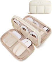 Electronics Organizer Travel Case for Cords Chargers Phones, Pink