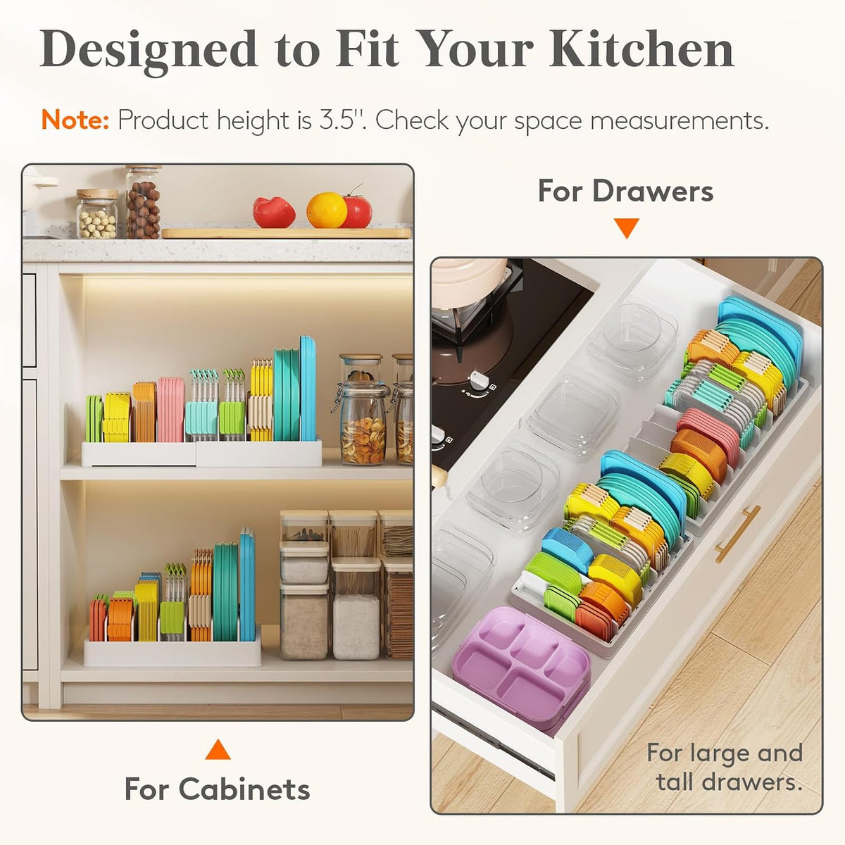 Kitchen Lid Organizer | Keep Food Container Lids Easy to Find