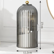 Makeup Brush Holder with Lid Clear Dustproof Make up Organizers for Vanity Bathroom Countertop 360° Rotating 