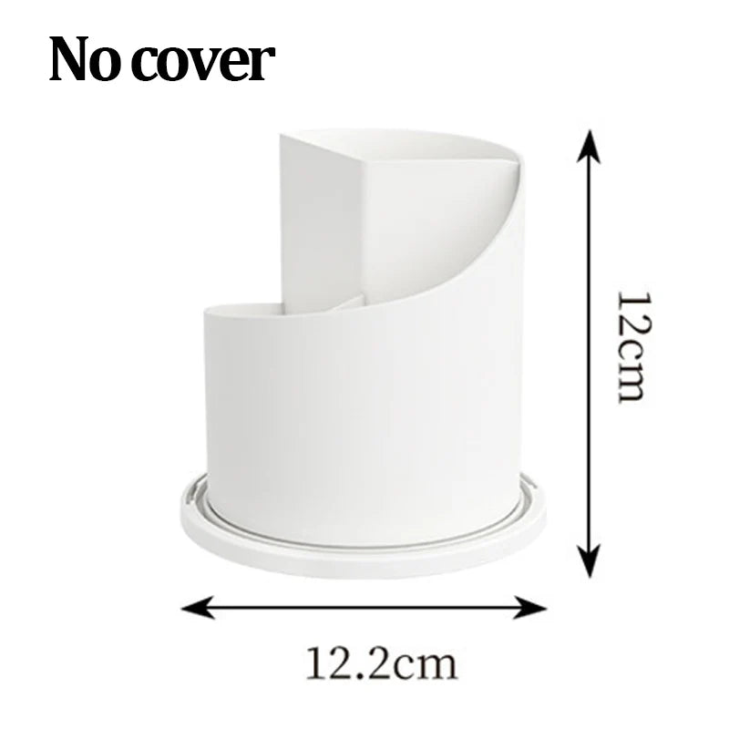 Makeup Brush Holder with Lid Clear Dustproof Make up Organizers for Vanity Bathroom Countertop 360° Rotating 