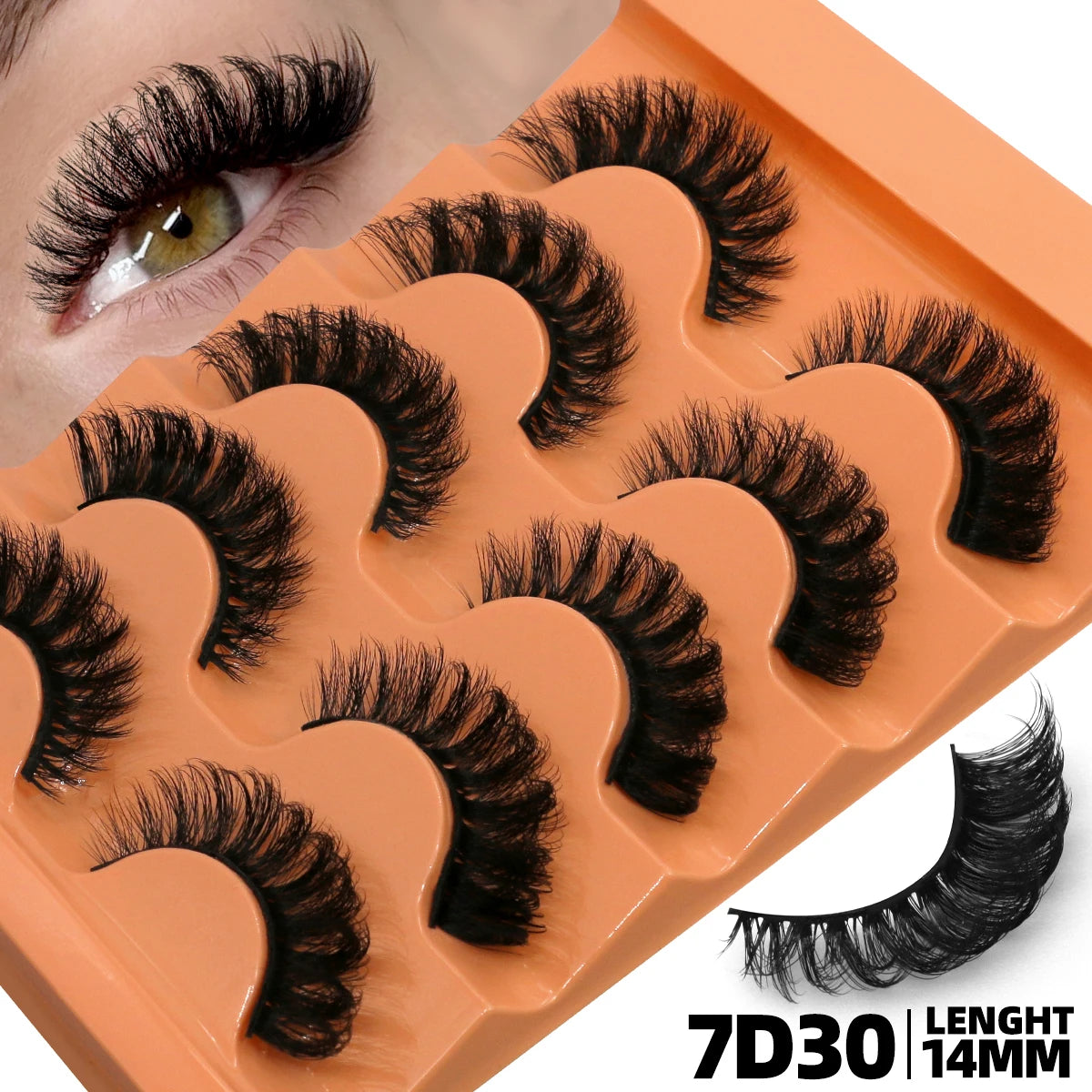 Fluffy Eyelashes 8D Volume False Lashes 5 Pairs 