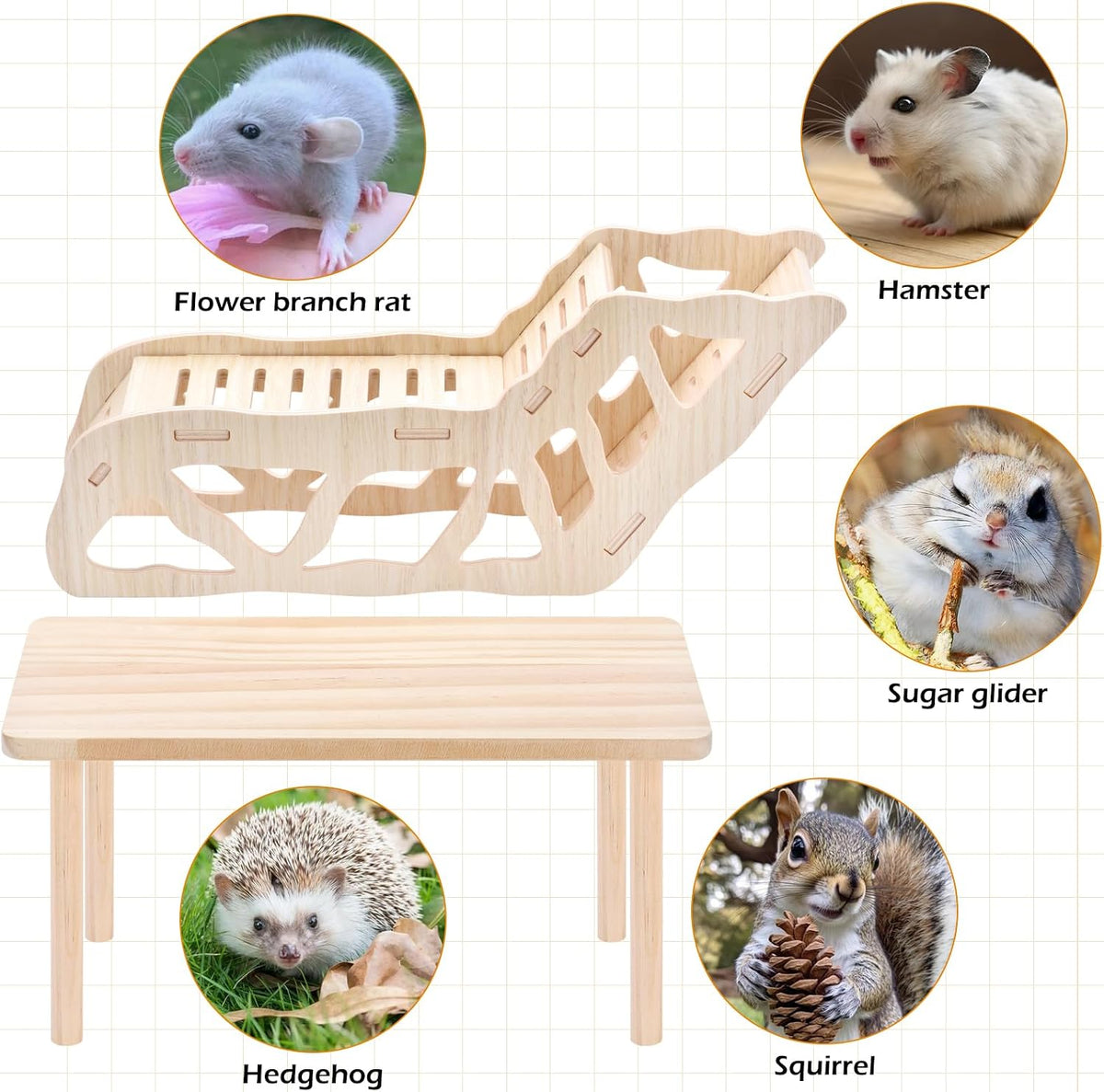 Wooden Hamster Play Platform | More Space to Climb and Explore