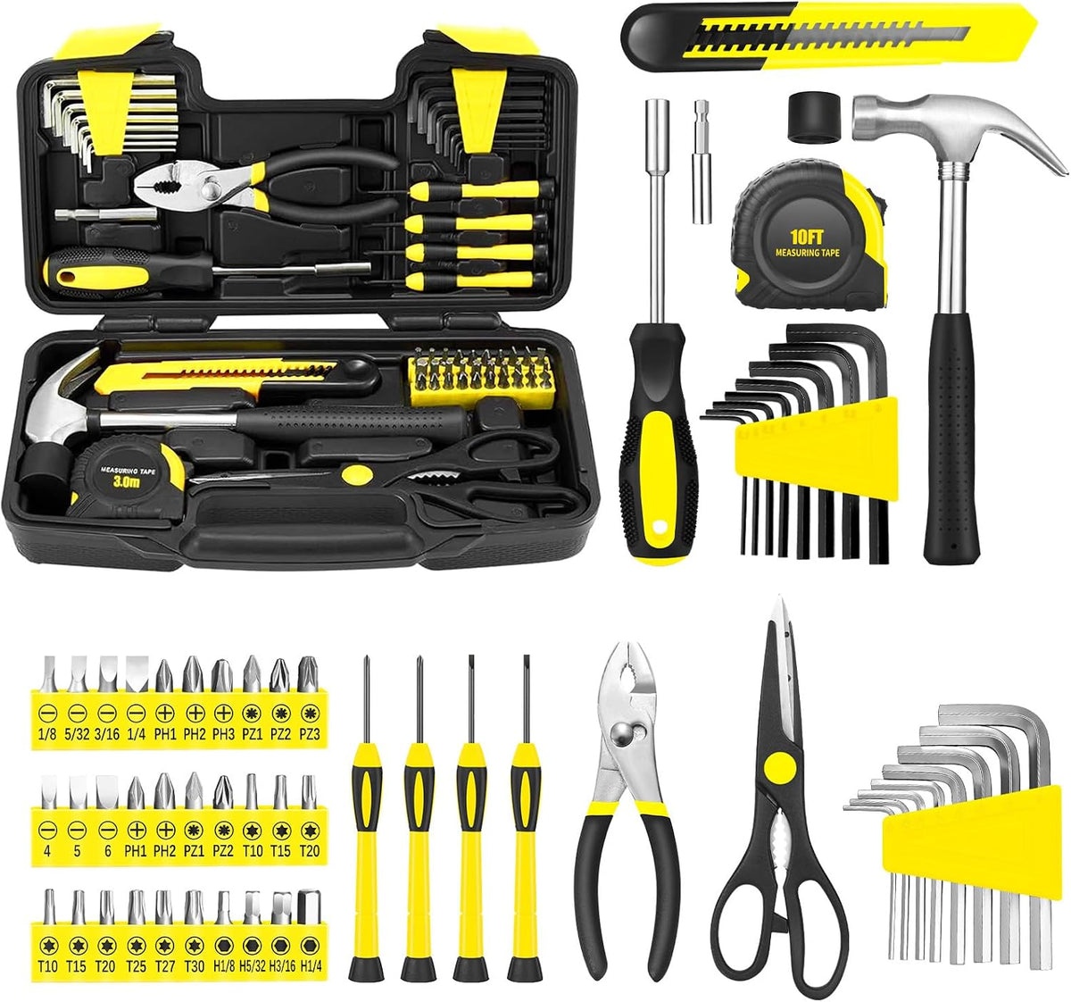 144-Piece Pink Household Tool Set | Everyday Fixes in One Case