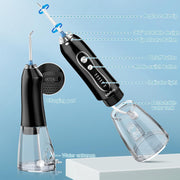 Water Dental Flosser Teeth Pick -Portable Oral Irrigator with 5 Modes, Rechargeable IPX7 Waterproof Orthodontic Teeth Cleaner Pick Cordless for Home Travel-300Ml Water Tank