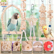 Bird Toy Set for Parakeets | More Ways to Climb, Chew, and Explore
