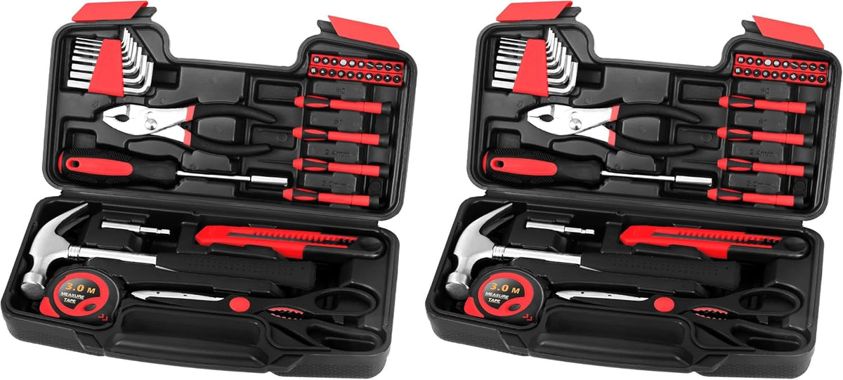 144-Piece Pink Household Tool Set | Everyday Fixes in One Case