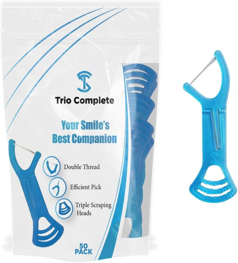 3-in-1 Floss Picks with Tongue Scraper | Freshen Up On the Go
