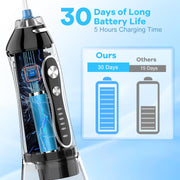 Water Dental Flosser Teeth Pick -Portable Oral Irrigator with 5 Modes, Rechargeable IPX7 Waterproof Orthodontic Teeth Cleaner Pick Cordless for Home Travel-300Ml Water Tank