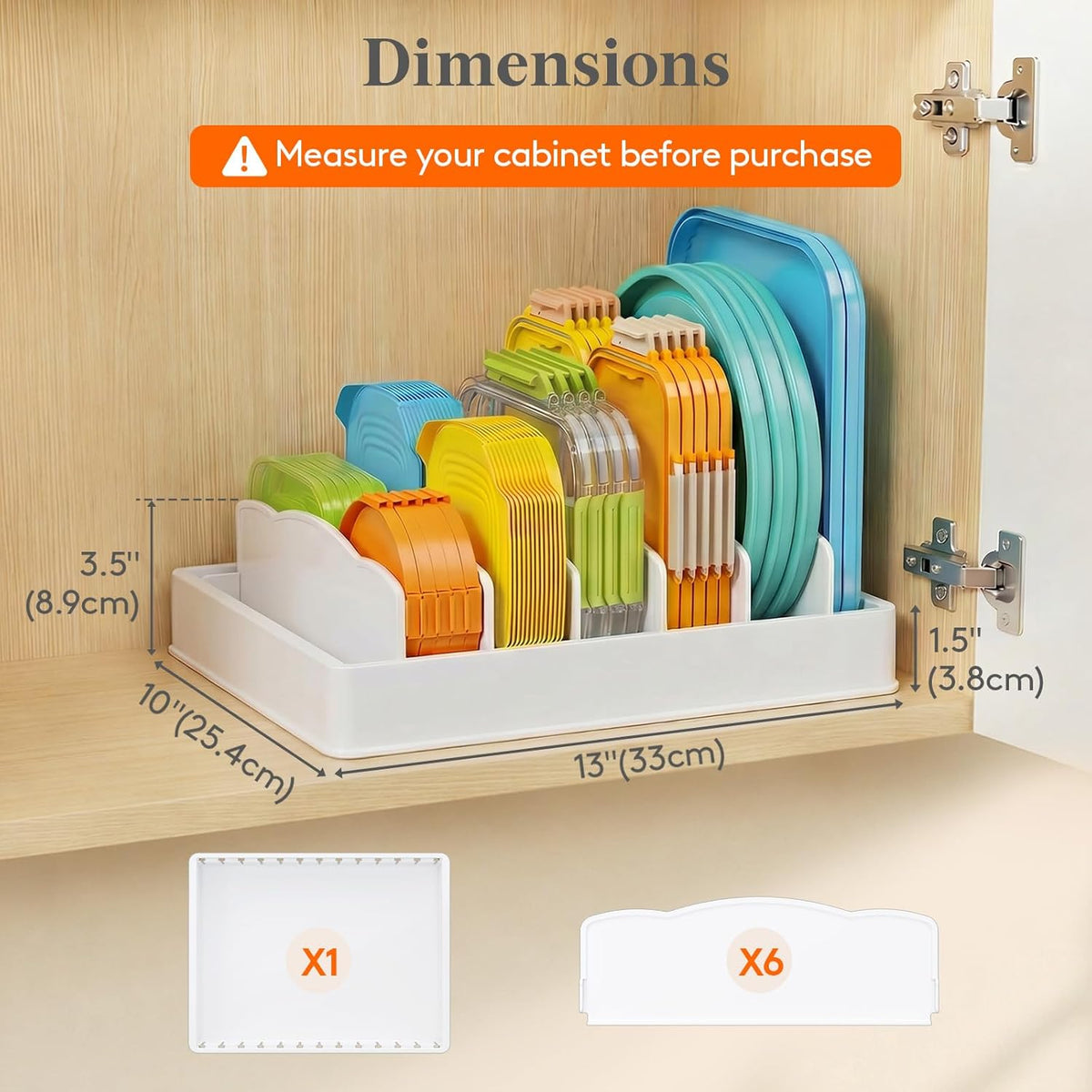 Kitchen Lid Organizer | Keep Food Container Lids Easy to Find