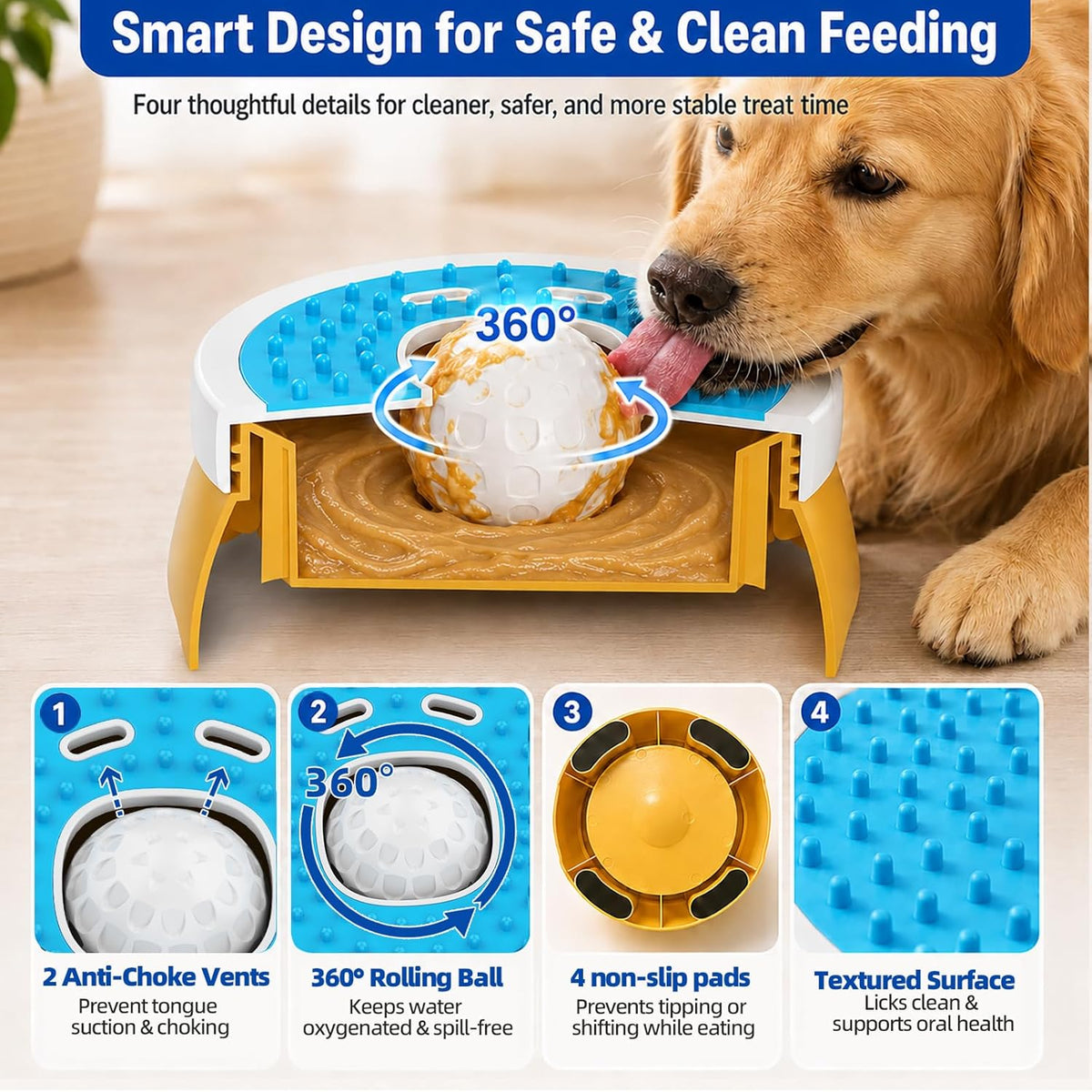 Slow Feeder Lick Bowl for Dogs | Make Treat Time Last Longer