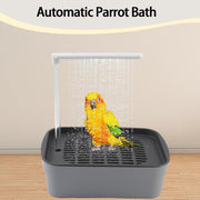 Automatic Bird Bath Shower for Cage,Parrot Bath Box with Pump,Parakeet Bathtub Electric Fountain Circulating Water Contains USB Power Plug for Cockatiel Lovebird Conure Budgie(Gray)