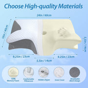 New Memory Foam Cervical Pillow | 2 in 1 Ergonomic Contour Orthopedic Pillow for Neck Pain