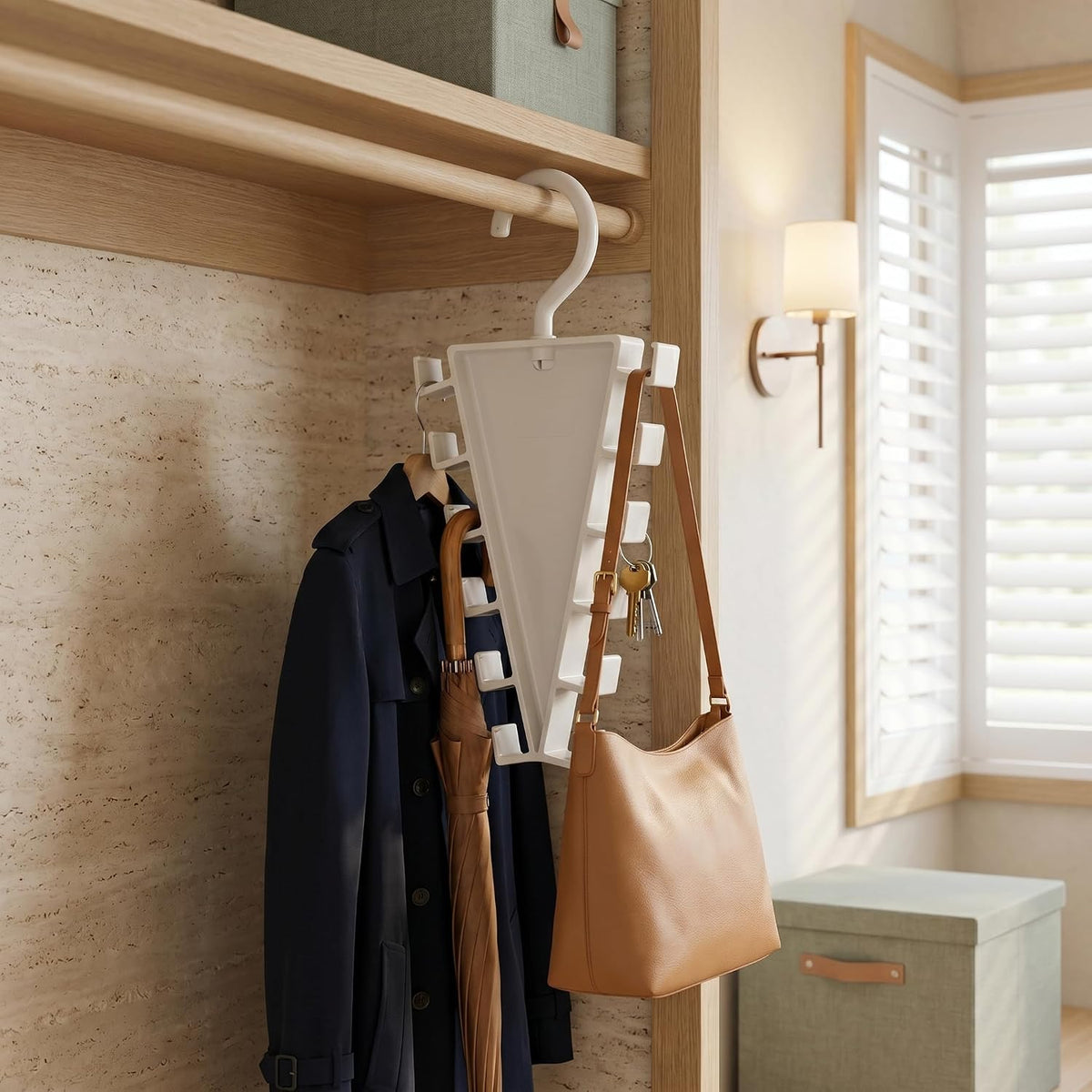 V-Shape 12-Hook Rotating Hanger, 360° Space Saving Closet Organizer