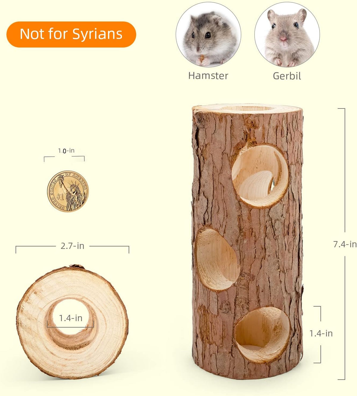 Wooden Hamster Tunnel | A Natural Hideout for Small Pets