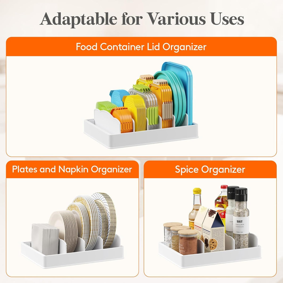 Kitchen Lid Organizer | Keep Food Container Lids Easy to Find