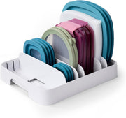 Adjustable Food Container Lid Organizer | A Clearer Kitchen, Every Day