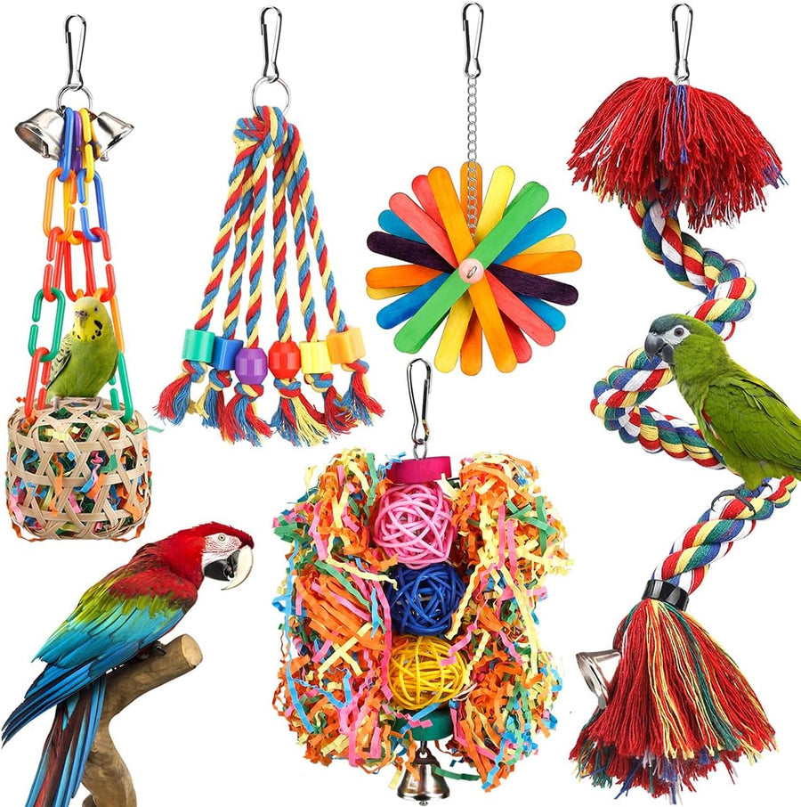 Bird Rope Perch with Bell | A Playful Place to Climb and Chew