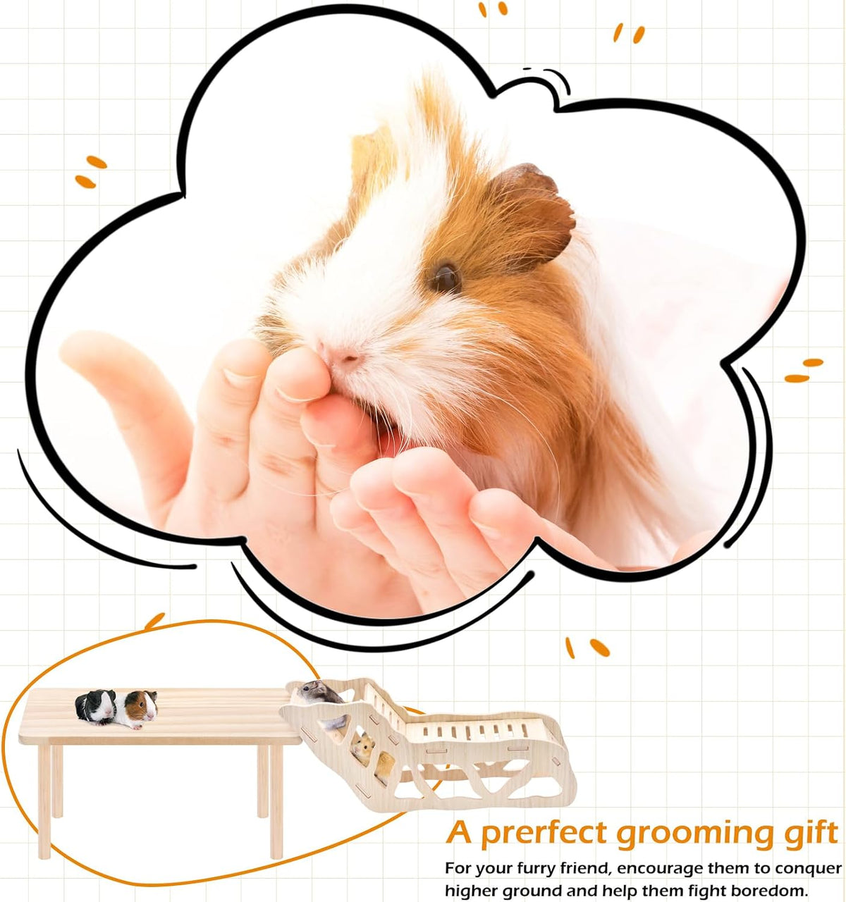 Wooden Hamster Play Platform | More Space to Climb and Explore