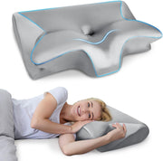 New Memory Foam Cervical Pillow | 2 in 1 Ergonomic Contour Orthopedic Pillow for Neck Pain