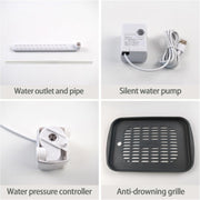 Automatic Bird Bath Shower for Cage,Parrot Bath Box with Pump,Parakeet Bathtub Electric Fountain Circulating Water Contains USB Power Plug for Cockatiel Lovebird Conure Budgie(Gray)