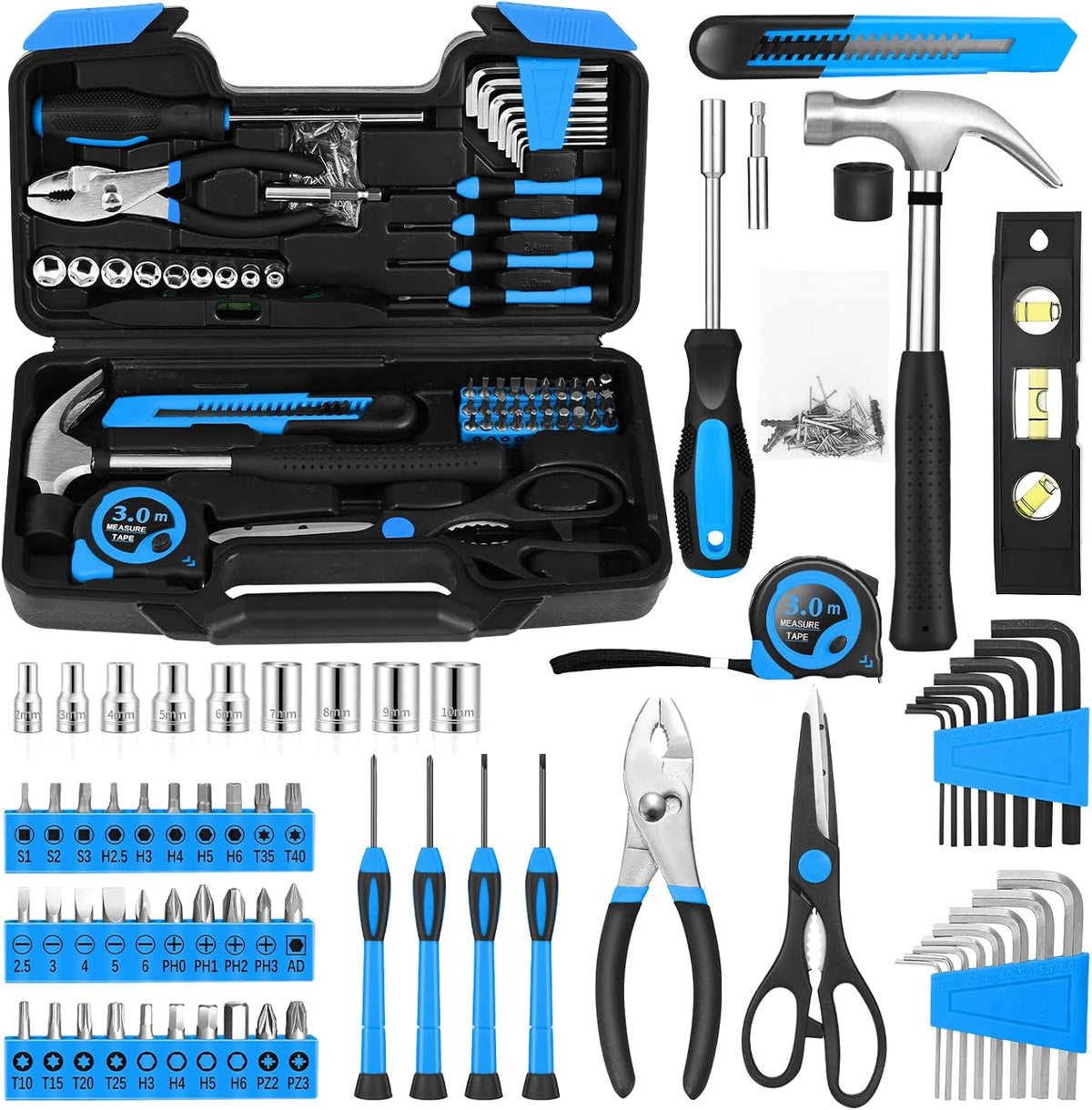 144-Piece Pink Household Tool Set | Everyday Fixes in One Case