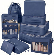 8 Set Packing Cubes for Travel, Suitcase Organizer Bags for Luggage (Cream)