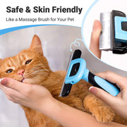 Pet Grooming Brush, Deshedding Tool for Dogs & Cats, Blue