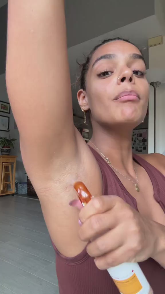 Peel Shot body spray texture and application demonstration