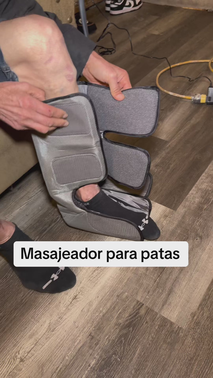 Air compression leg massager demonstration 2